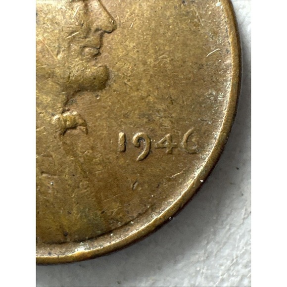 1946 Wheat Penny No Mint Mark Rare Error L Rim In Liberty Not Certified - Picture 4 of 10